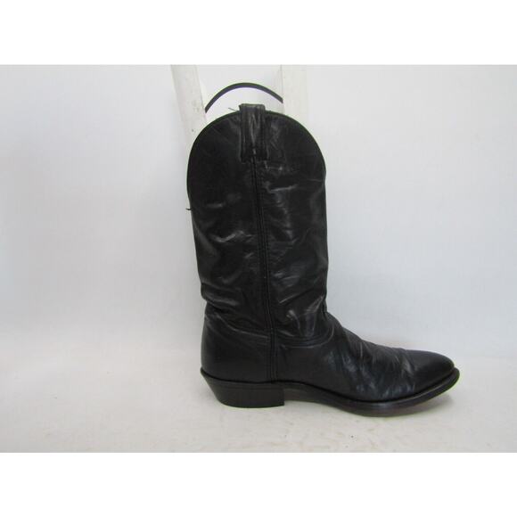 Mens Size 9.5 D Black Leather Cowboy Western Boots main image 6
